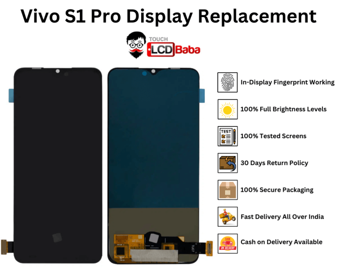 Vivo S1 Pro Display and Touch Screen Glass Replacement Touch LCD Baba